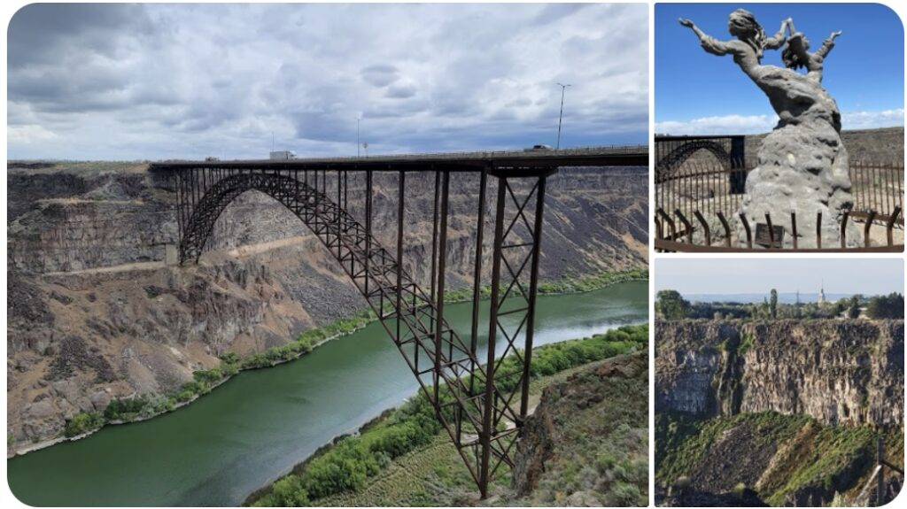 The Perrine Bridge is famous with BASE jumpers and is just on the the many things to do in Twin Falls Idaho